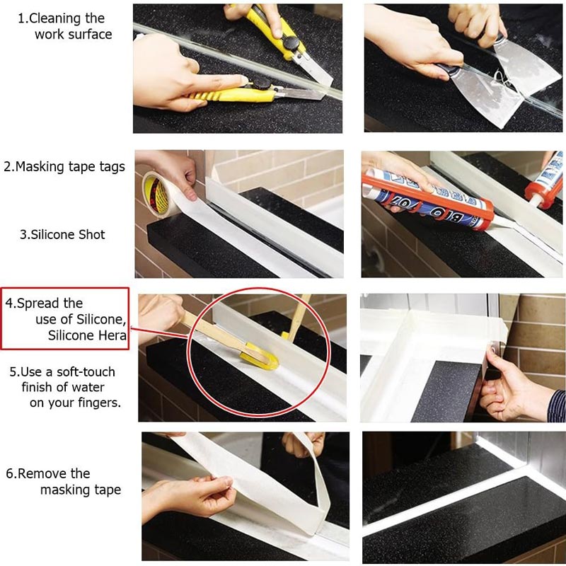 Extended Length Rubber Spatula Caulking Tool For Precise Application