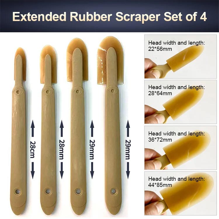 Extended Length Rubber Spatula Caulking Tool For Precise Application