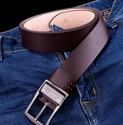 Men's Leather Belt Classic Business Style Genuine Leather Strap