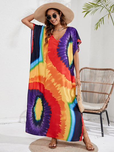 Print Long Beach Cover-up Dress For Women Summer Beachwear