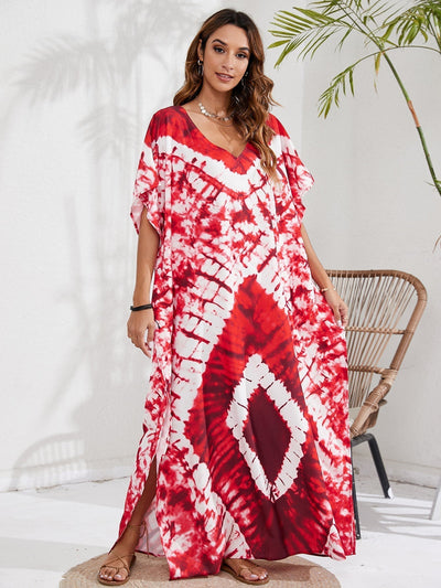 Print Long Beach Cover-up Dress For Women Summer Beachwear