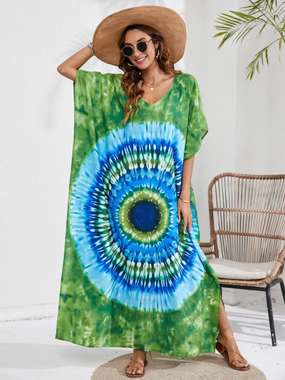 Print Long Beach Cover-up Dress For Women Summer Beachwear