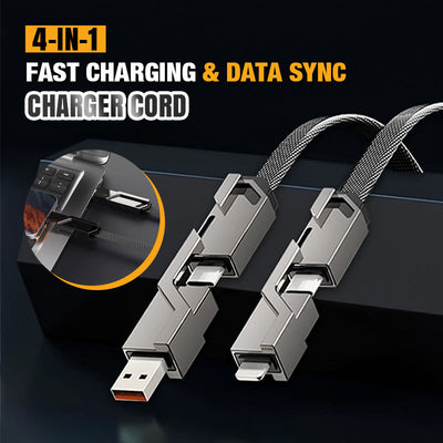 4-in-1 Fast Charging Cable With Data Sync For Multiple Devices