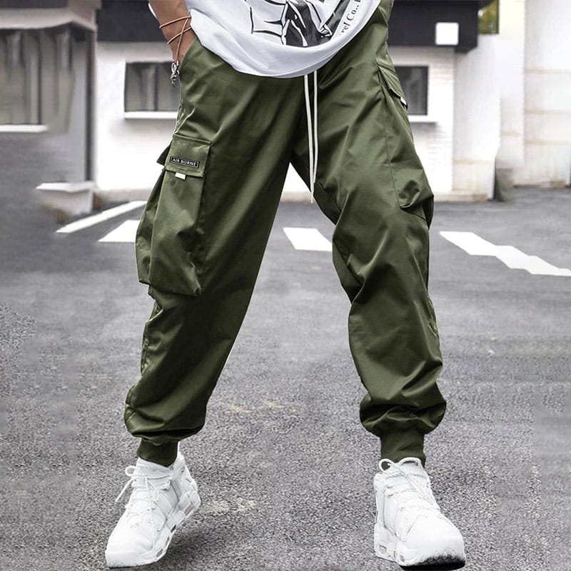 Men's Jogger Pants Casual Loose Vintage Style With Flap Pockets