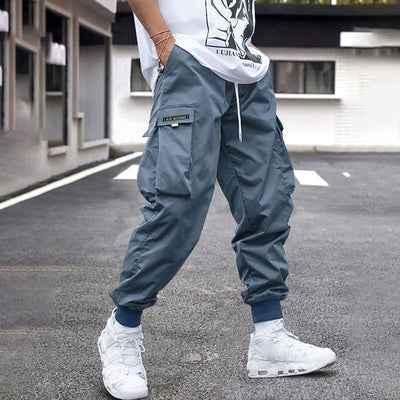 Men's Jogger Pants Casual Loose Vintage Style With Flap Pockets