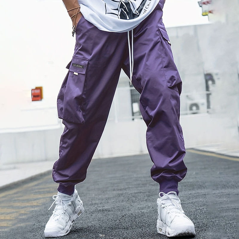 Men's Jogger Pants Casual Loose Vintage Style With Flap Pockets