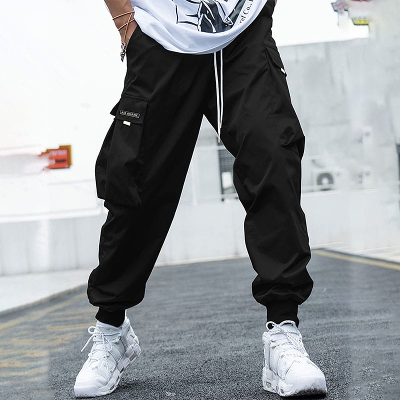 Men's Jogger Pants Casual Loose Vintage Style With Flap Pockets