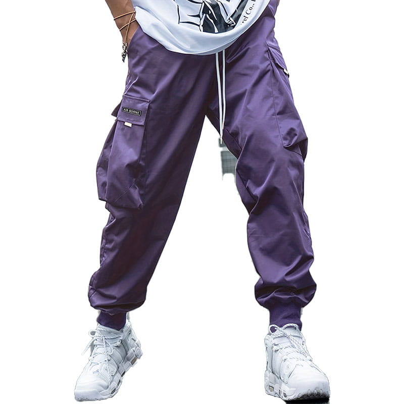 Men's Jogger Pants Casual Loose Vintage Style With Flap Pockets