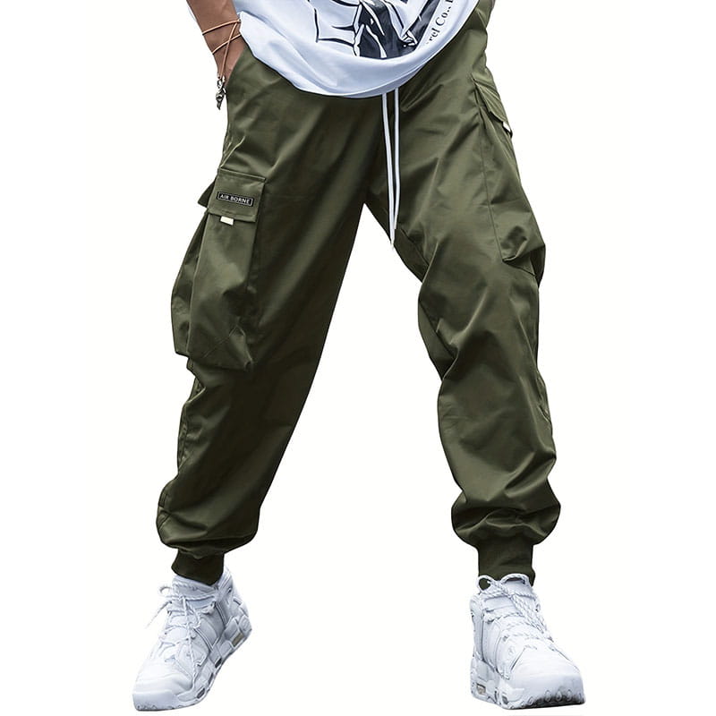 Men's Jogger Pants Casual Loose Vintage Style With Flap Pockets