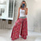 Ethnic Paisley Print Lightweight Elastic Waist Patchwork Pants