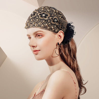 Floral Lace Headscarf Elegant Lightweight Scarf For Women