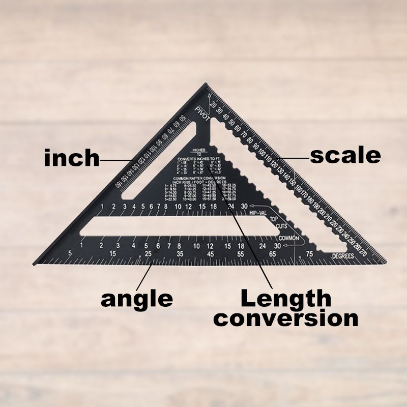 Woodworking Triangle Ruler Precision Measuring Tool For Carpentry