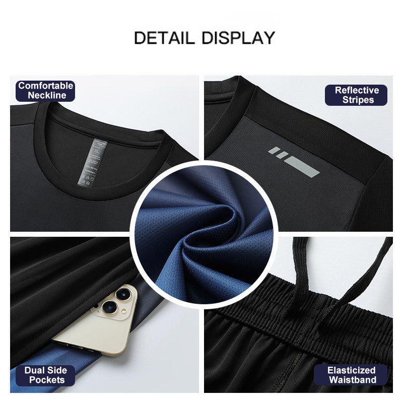 Men's Summer Sports Suit Quick Drying Lightweight Athletic Wear