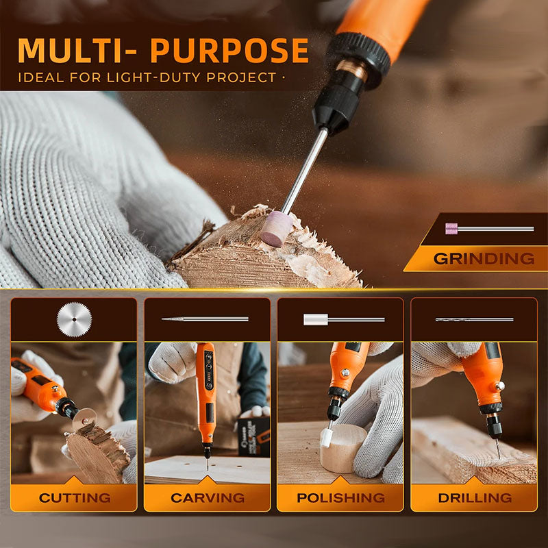 Cordless Rotary Tool With Variable Speed For Precision Cutting And Grinding