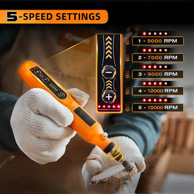 Cordless Rotary Tool With Variable Speed For Precision Cutting And Grinding