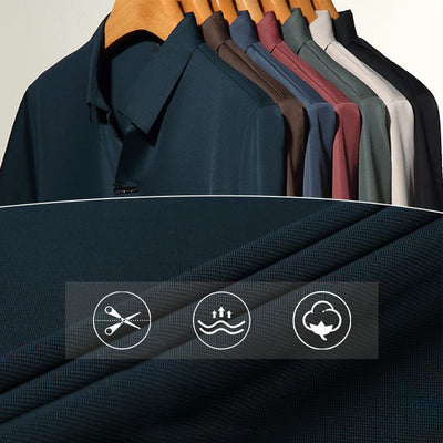 Men’s Casual Lapel T-shirt Wrinkle-Free Breathable Summer Tee