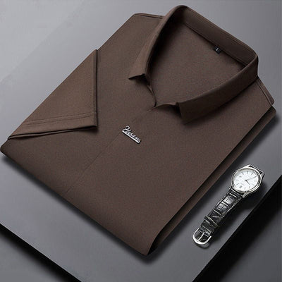 Men’s Casual Lapel T-shirt Wrinkle-Free Breathable Summer Tee