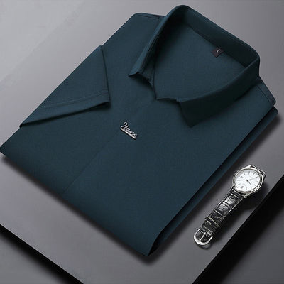 Men’s Casual Lapel T-shirt Wrinkle-Free Breathable Summer Tee