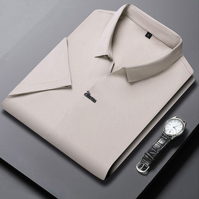 Men’s Casual Lapel T-shirt Wrinkle-Free Breathable Summer Tee
