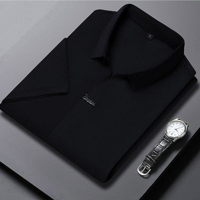 Men’s Casual Lapel T-shirt Wrinkle-Free Breathable Summer Tee