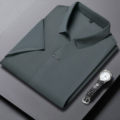 Men’s Casual Lapel T-shirt Wrinkle-Free Breathable Summer Tee