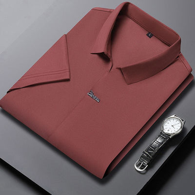 Men’s Casual Lapel T-shirt Wrinkle-Free Breathable Summer Tee