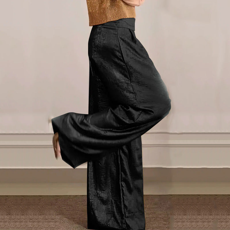 Women's Two-Piece Casual Suit Short Sleeve Top Wide Leg Pants