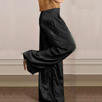 Women's Two-Piece Casual Suit Short Sleeve Top Wide Leg Pants