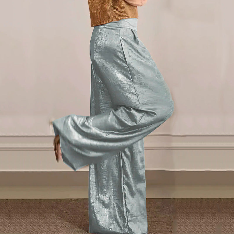 Women's Two-Piece Casual Suit Short Sleeve Top Wide Leg Pants