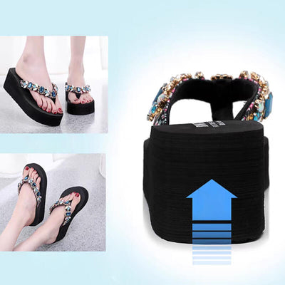 Rhinestone Flip Flops Sparkling Beach Sandals For Women