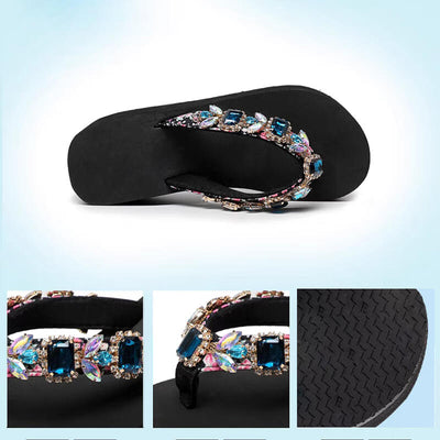 Rhinestone Flip Flops Sparkling Beach Sandals For Women