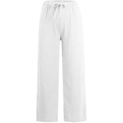 Women's Linen Wide Leg Pants Summer Cotton Casual Trousers