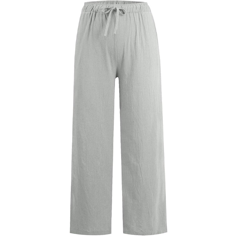Women's Linen Wide Leg Pants Summer Cotton Casual Trousers