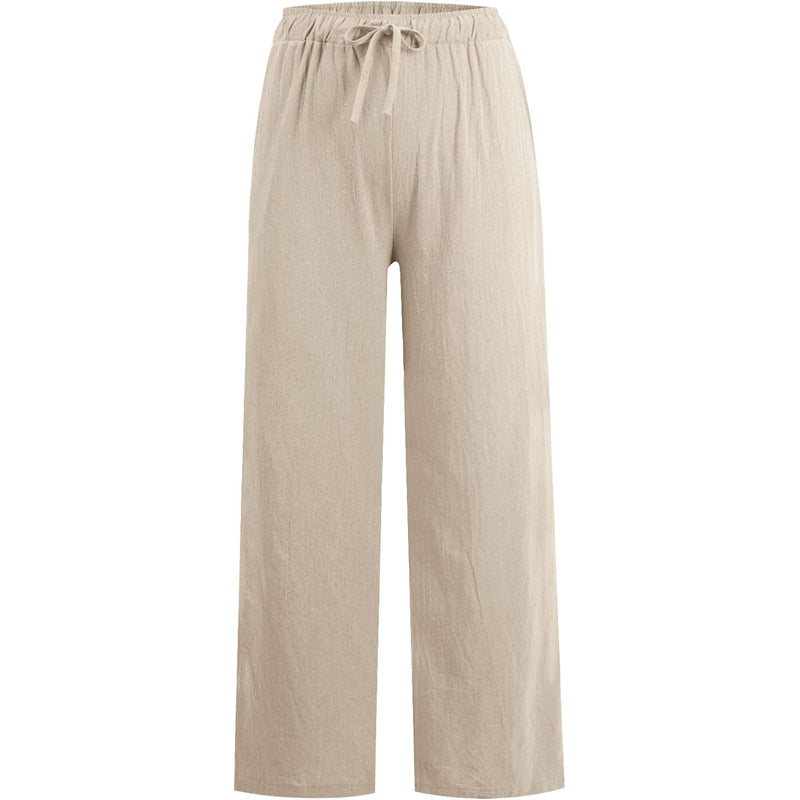 Women's Linen Wide Leg Pants Summer Cotton Casual Trousers