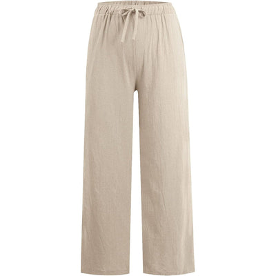 Women's Linen Wide Leg Pants Summer Cotton Casual Trousers