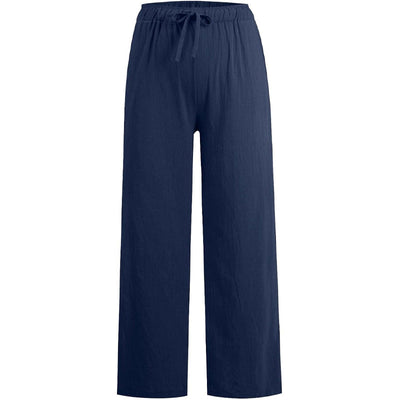 Women's Linen Wide Leg Pants Summer Cotton Casual Trousers