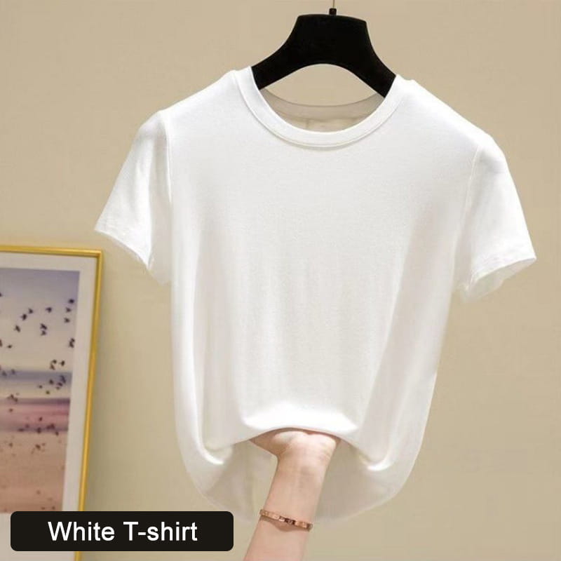 Casual Loose Jumpsuit With Pockets And Solid Color T-Shirt Set
