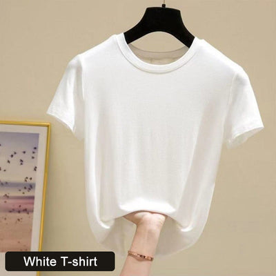 Casual Loose Jumpsuit With Pockets And Solid Color T-Shirt Set