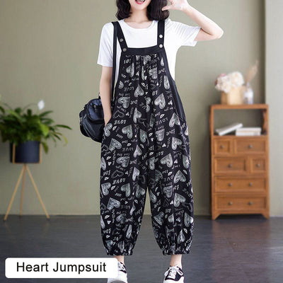 Casual Loose Jumpsuit With Pockets And Solid Color T-Shirt Set