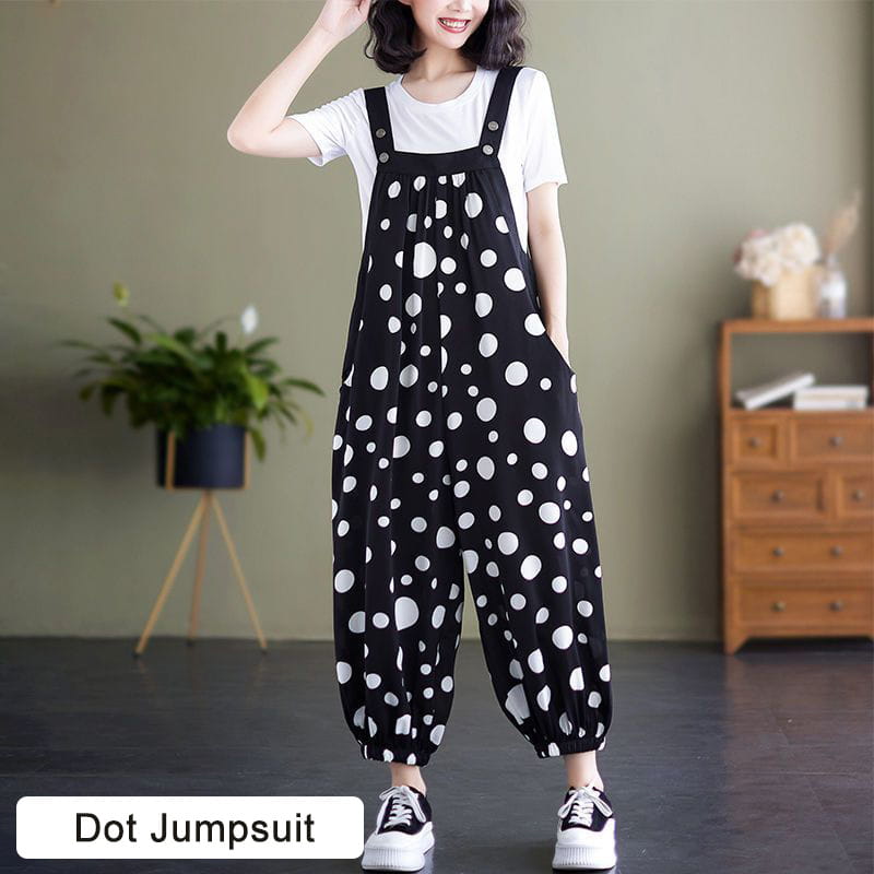 Casual Loose Jumpsuit With Pockets And Solid Color T-Shirt Set