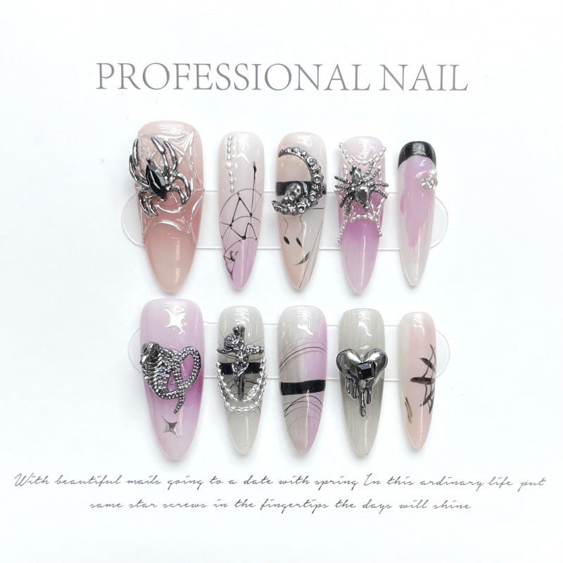 Fashion Cool Firm Press On Nails Stylish False Nail Set