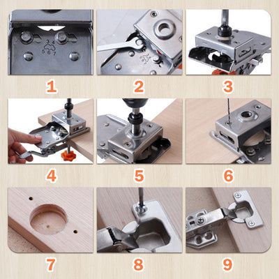 35mm Hinge Drill Locator With Adjustable Clamp For Precision Drilling