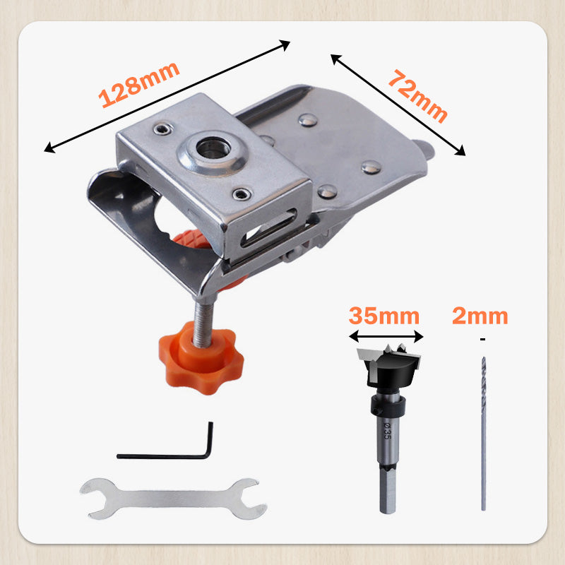 35mm Hinge Drill Locator With Adjustable Clamp For Precision Drilling
