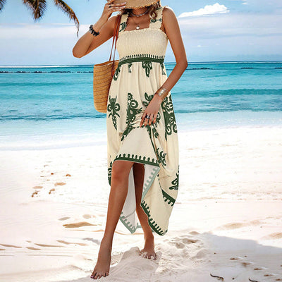 Summer Print Sleeveless Dress For Women Flowy Long Casual Wear