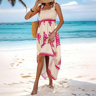 Summer Print Sleeveless Dress For Women Flowy Long Casual Wear