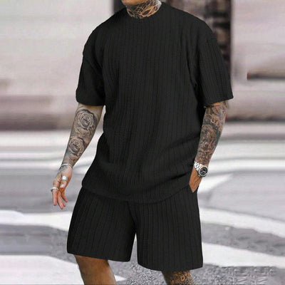 Men’s Summer 2-piece Set Casual T-shirt And Drawstring Shorts