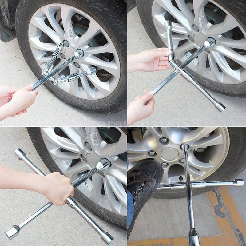 Universal Folding Lug Wrench For Car Tire Changing Tool