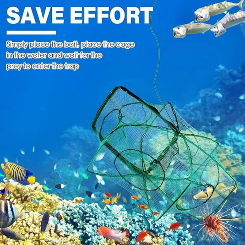Auto-Foldable Fishing Trap Net Durable Portable Foldable Design