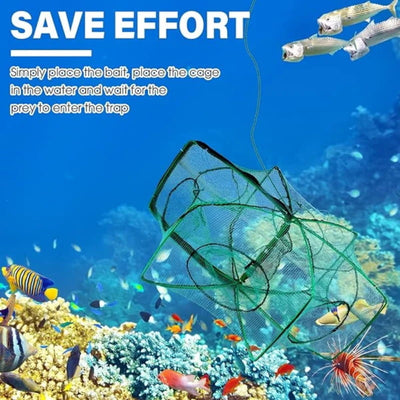 Auto-Foldable Fishing Trap Net Durable Portable Foldable Design