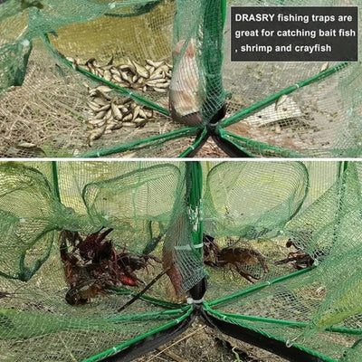 Auto-Foldable Fishing Trap Net Durable Portable Foldable Design